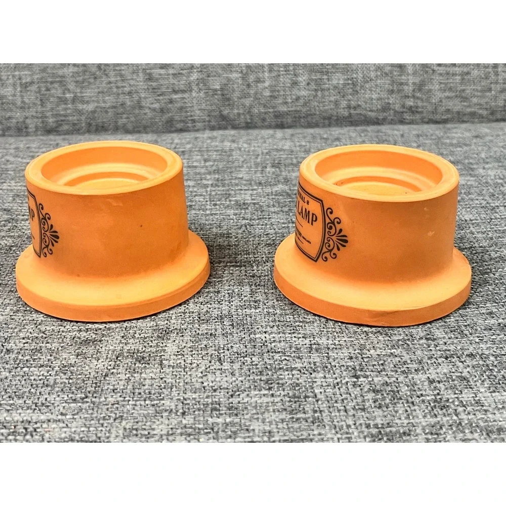 Henry Watson Pottery Terracotta Candle Lamp Bases Set of 2 England Rustic Decor